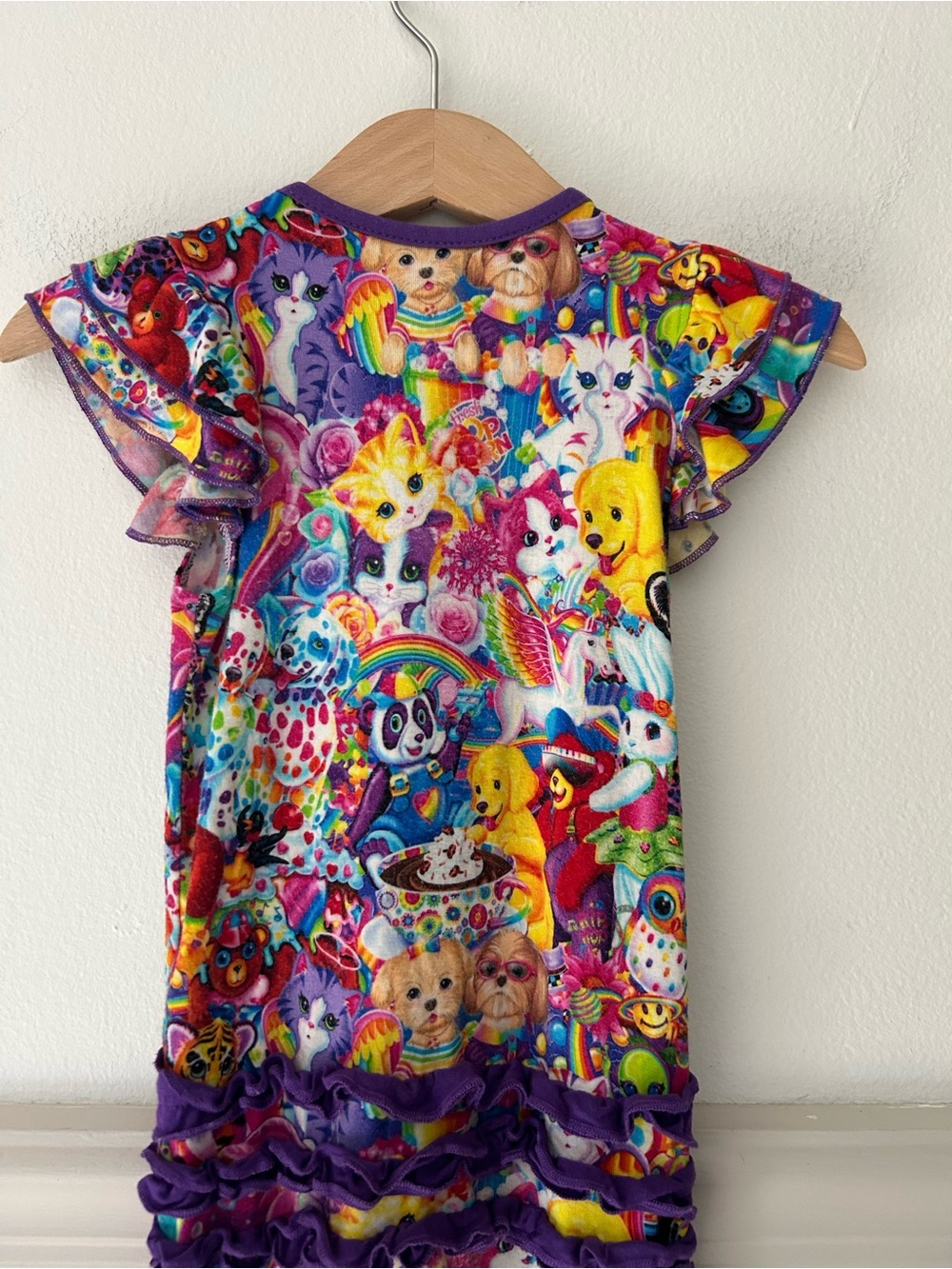 Showstoppers 12-18M Lisa Frank Bamboo Blend Zippy Romper Flutter Sleeve - Picture 5 of 6